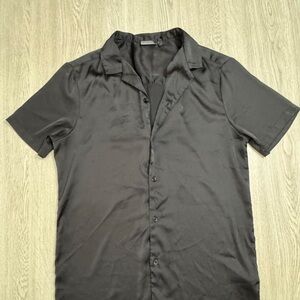 ASOS Satin Short Sleeve Dress Shirt